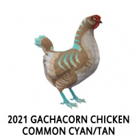 2021 Gachacorn Chicken- Common Cyan/Tan Hen