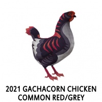 2021 Gachacorn Chicken- Common Red/Grey Hen